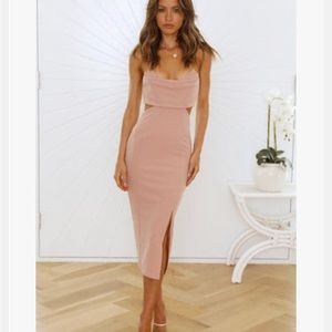 Blush hello molly midi cut out dress